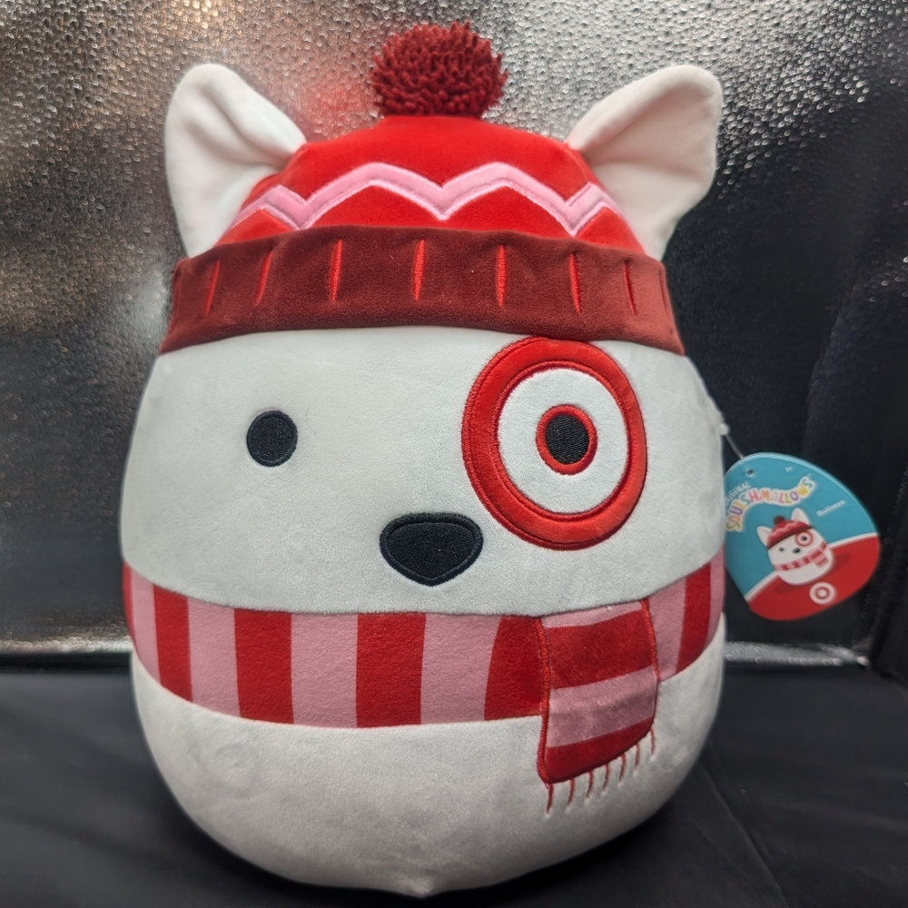 2024 Squishmallow Bullseye Target Dog Mascot Winter Berry 12” Christmas